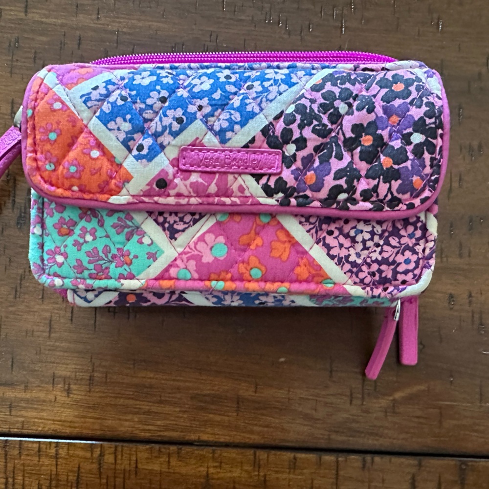 Vera Bradley RFID All-in-one crossbody wallet Modern Medley Pink